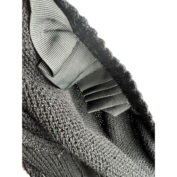 Vintage St. John for Saks Black Knit Dress Puff Sleeve Retro Designer Twee S M - Picture 16 of 16